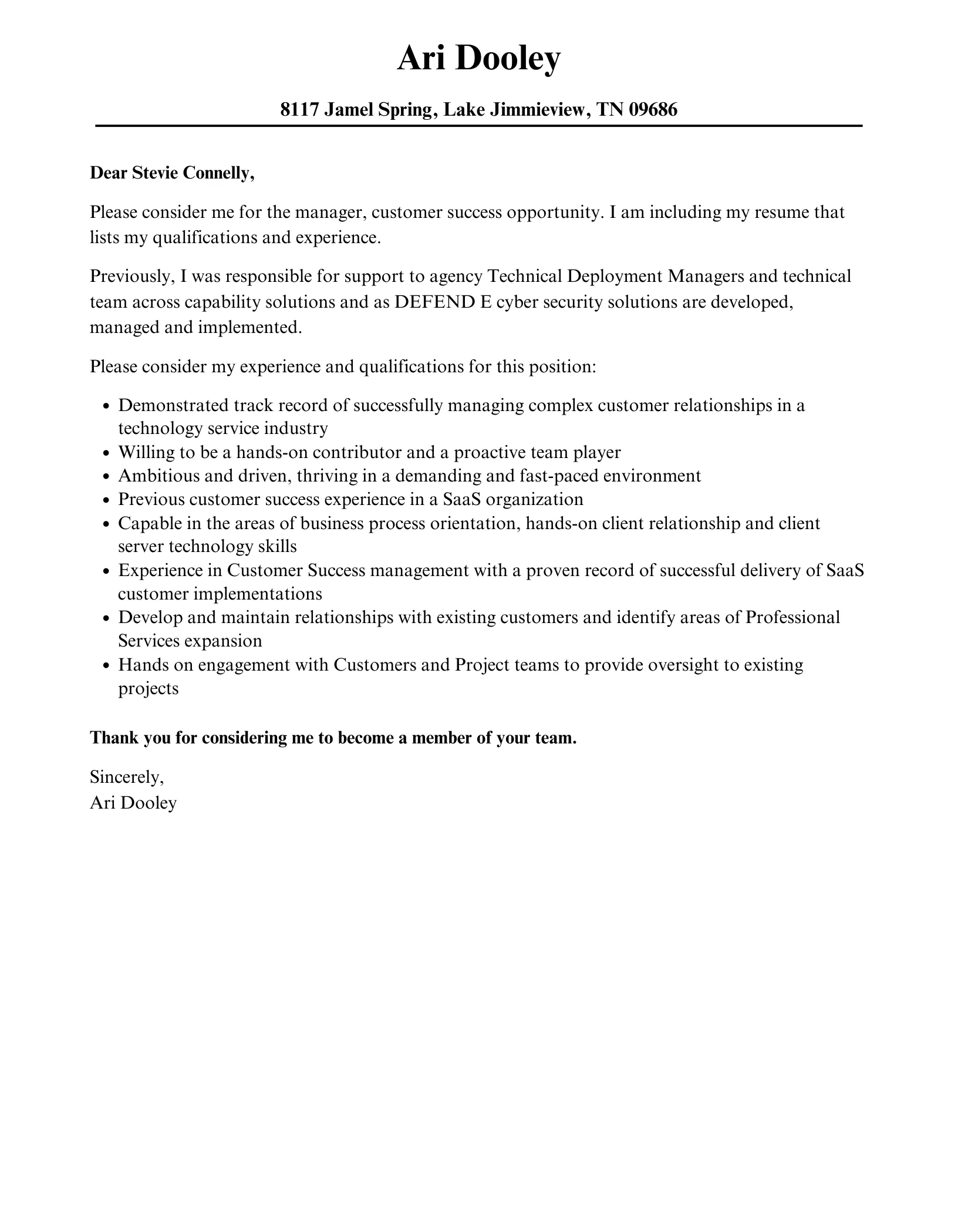 36945 highlighting achievements cover letter