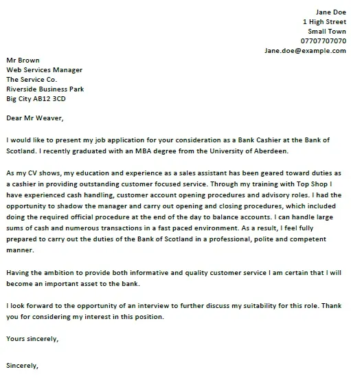 36950 cashier cover letter greeting