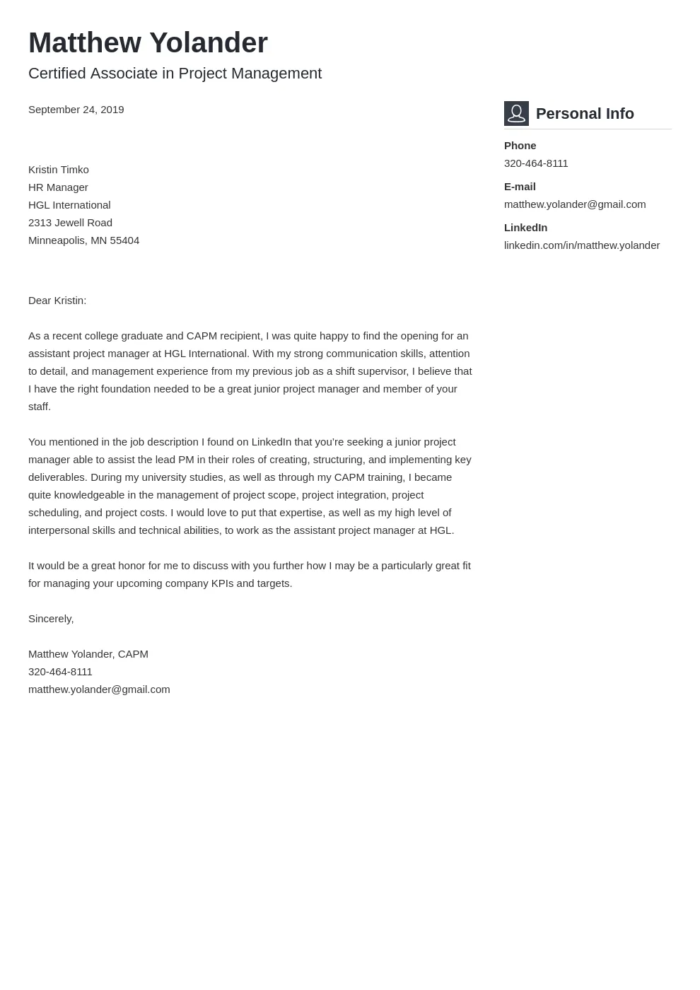 36967 cover letter formatting