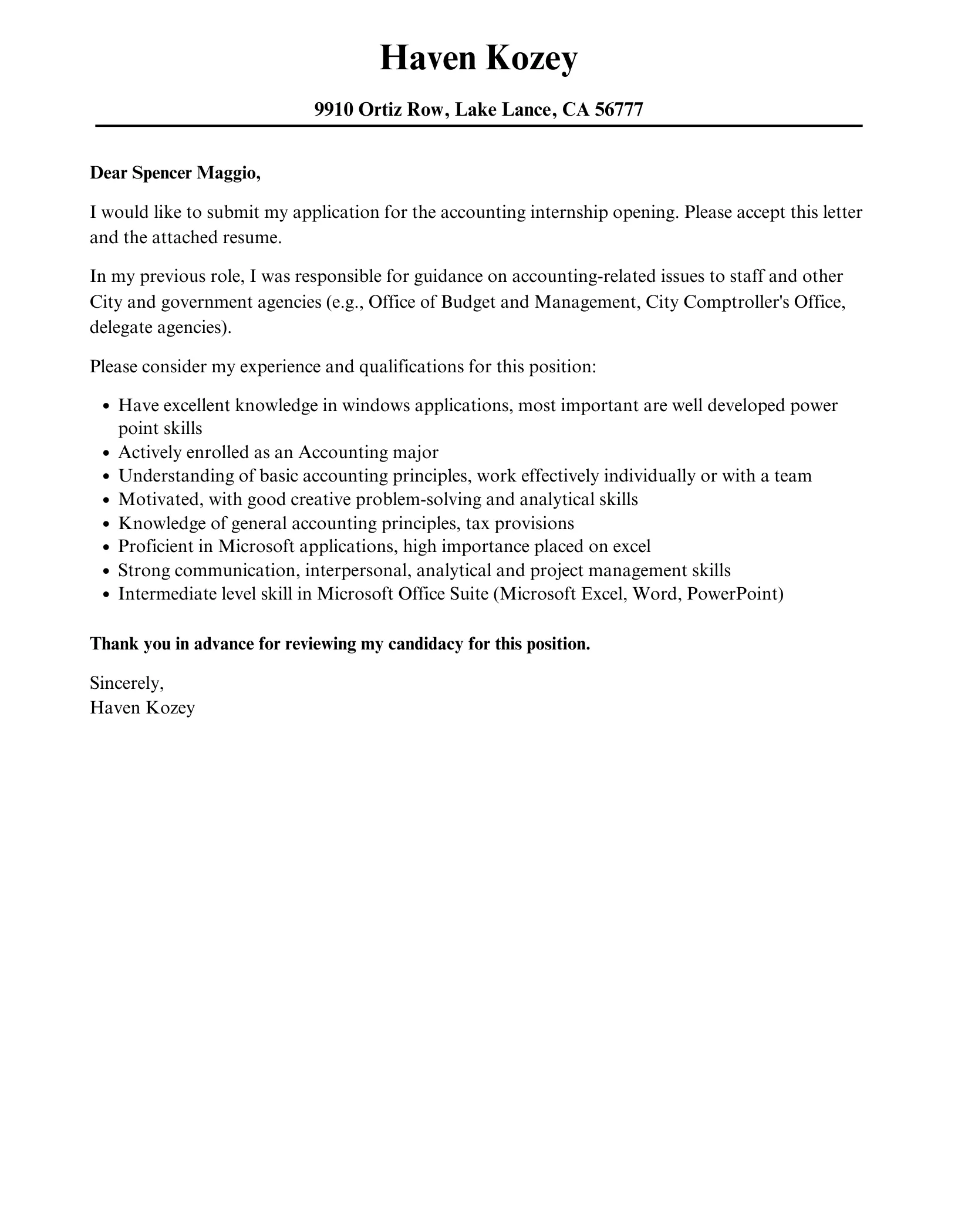 36971 accounting internship cover letter enthusiasm
