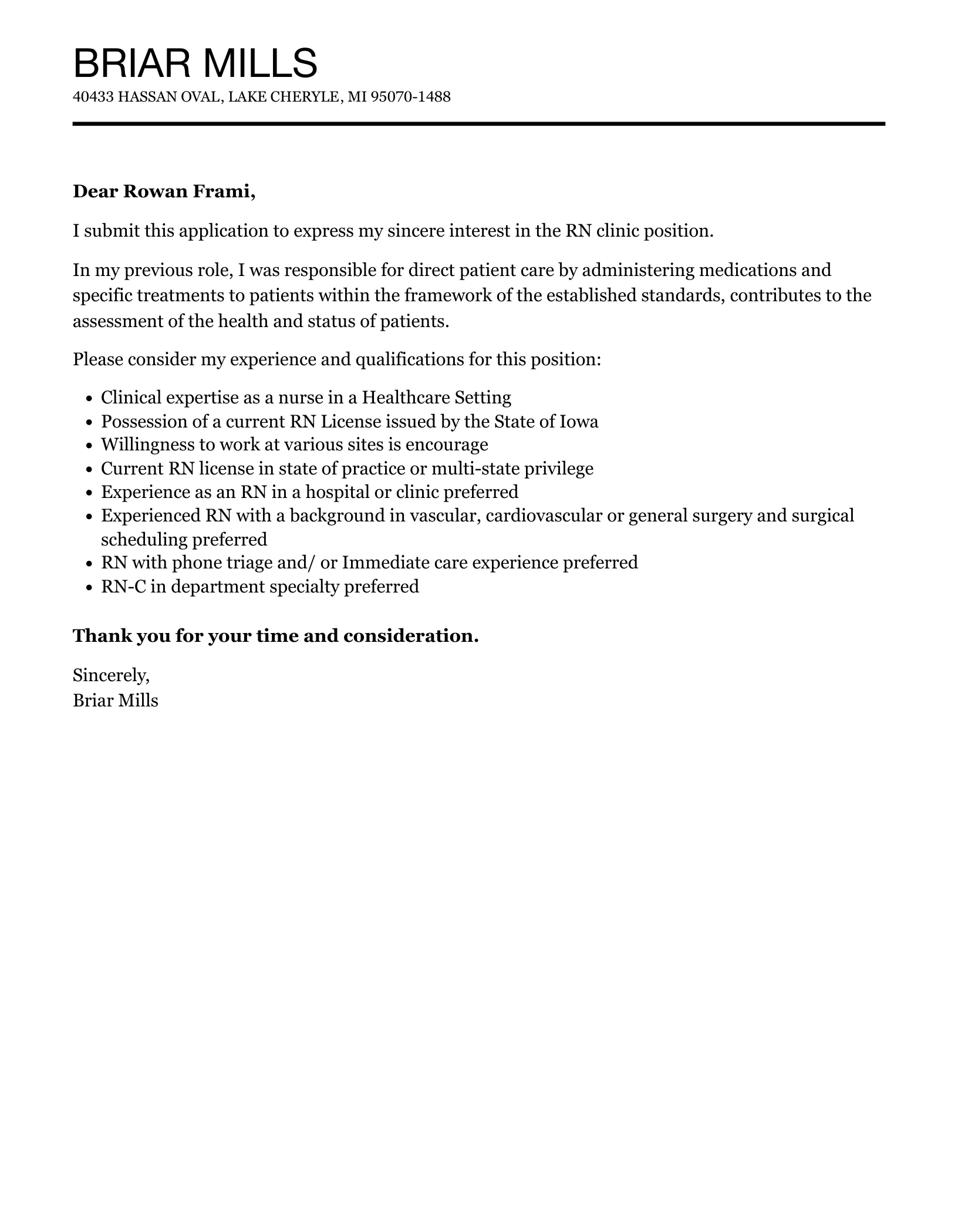 36982 clinic nurse cover letter 5