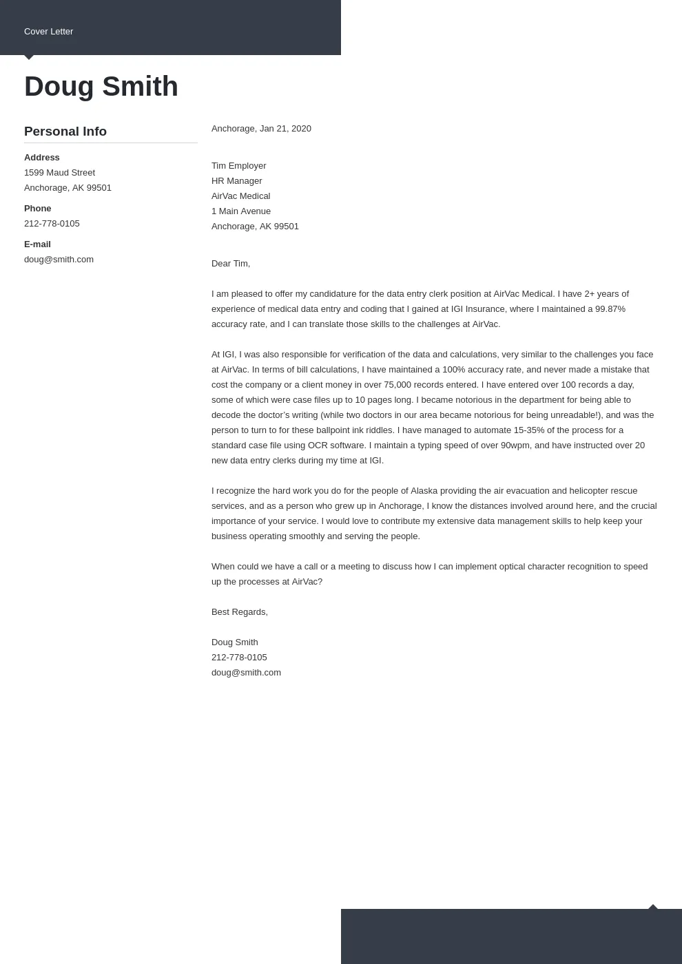 36986 tailoring cover letter