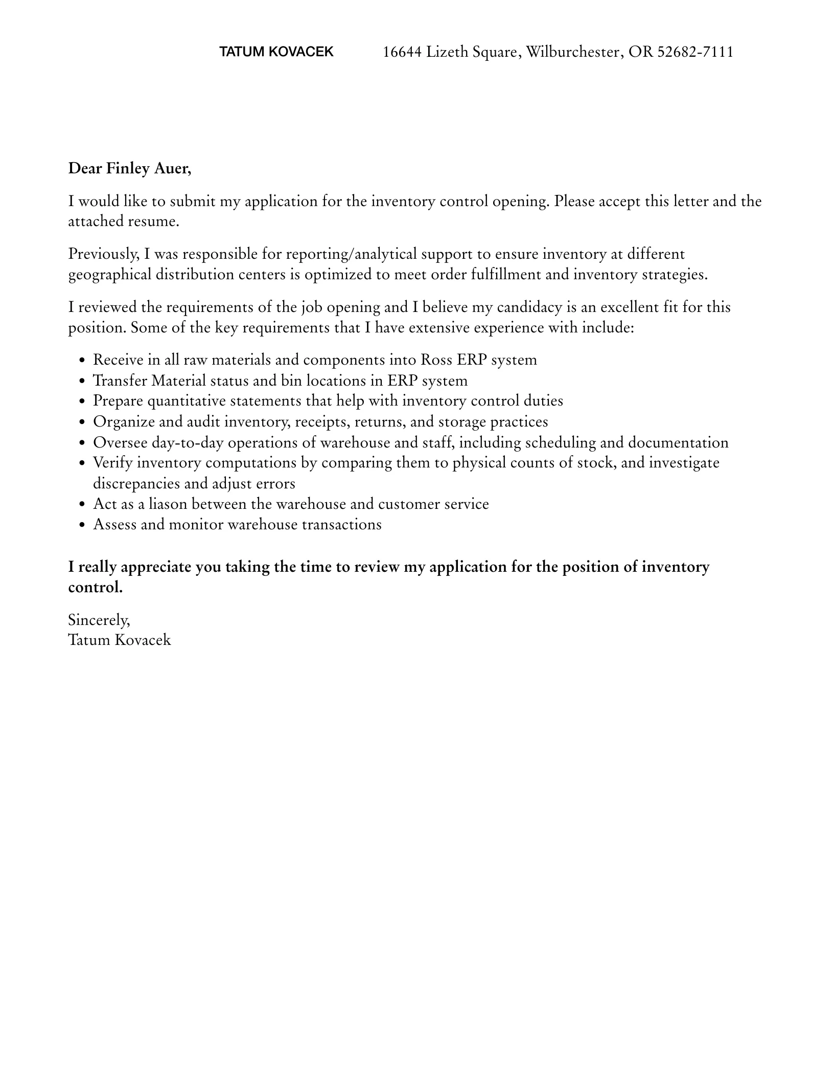 36990 cover letter formatting