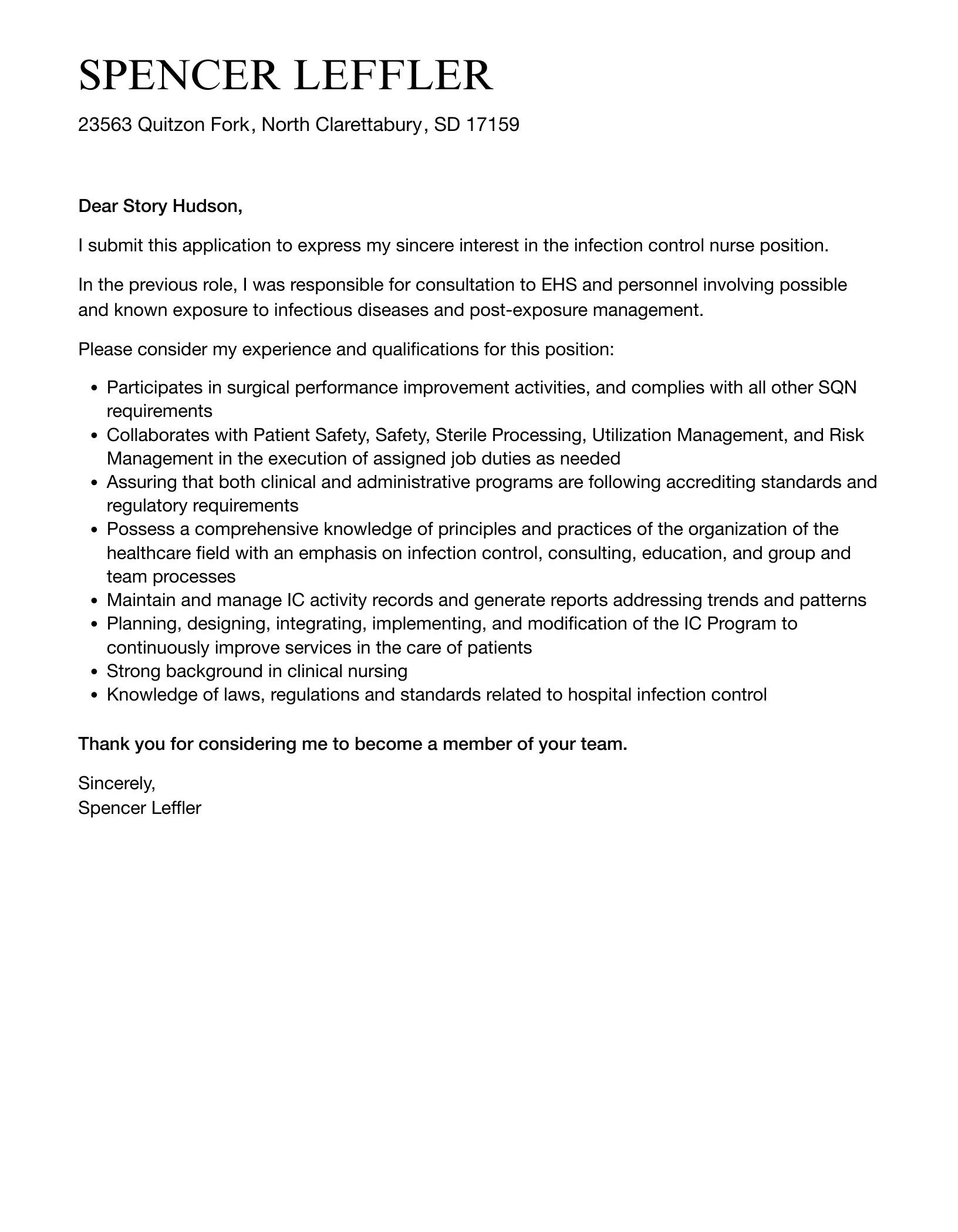 36991 infection preventionist cover letter tips image6