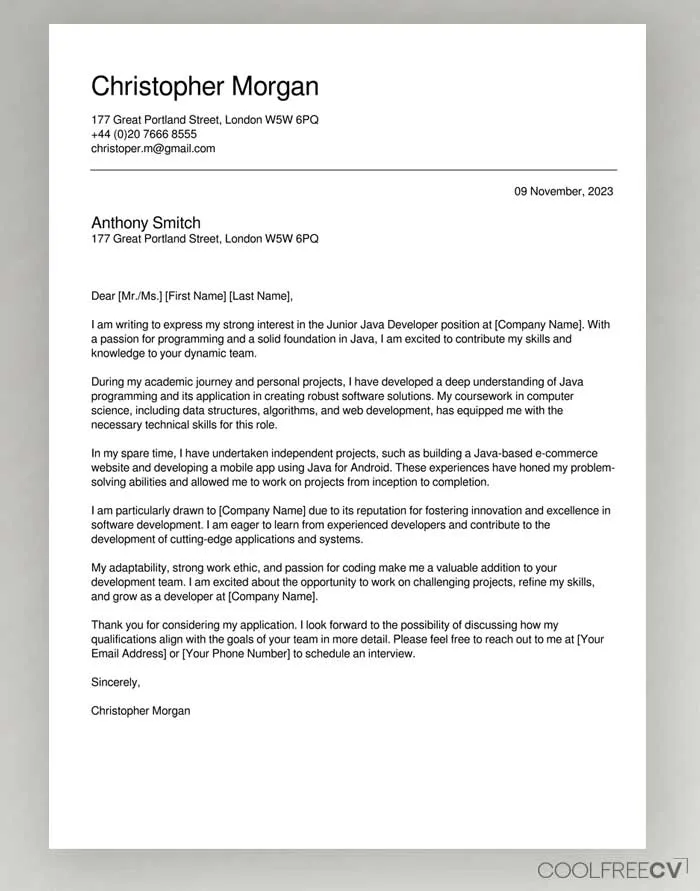 36995 cover letter tips