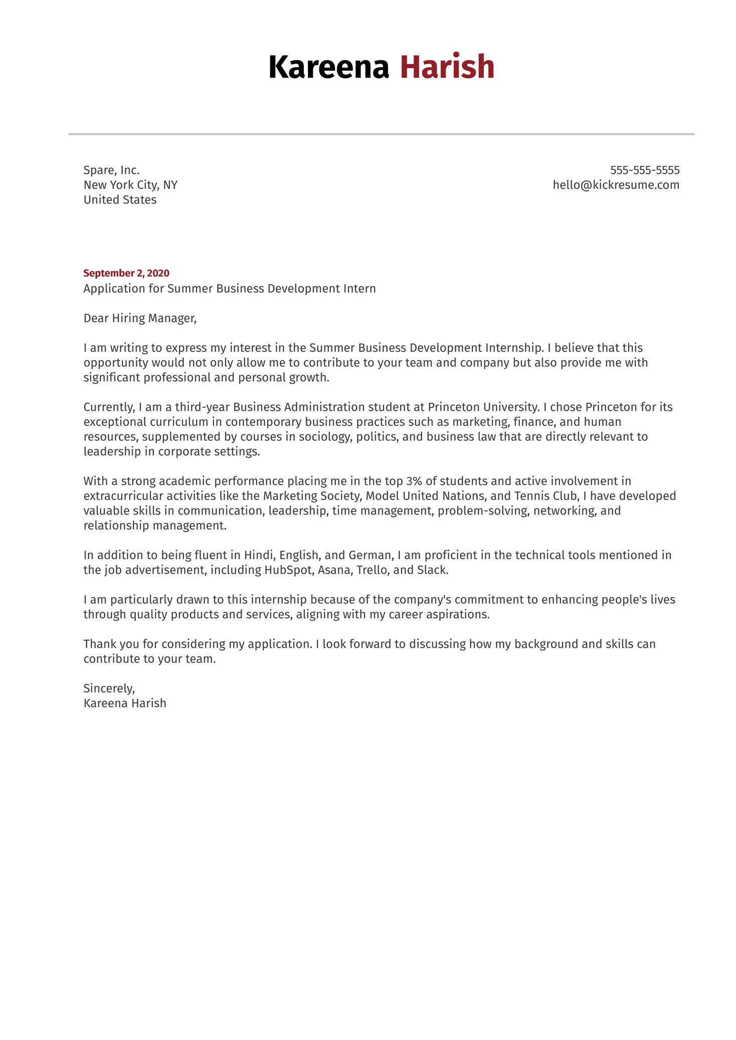36996 professional cover letter