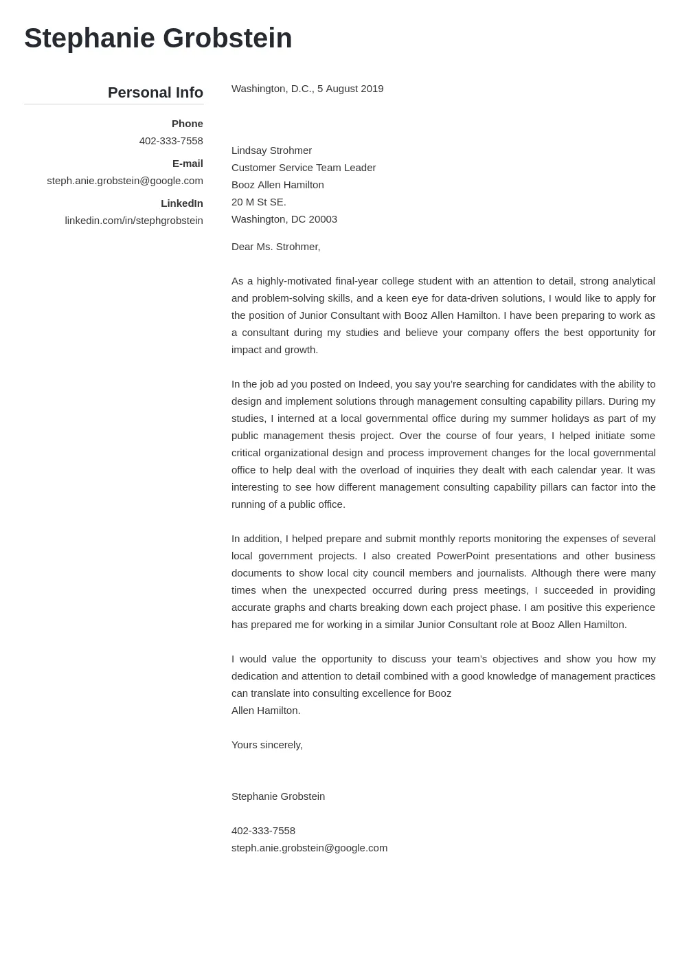 36999 consulting cover letter review