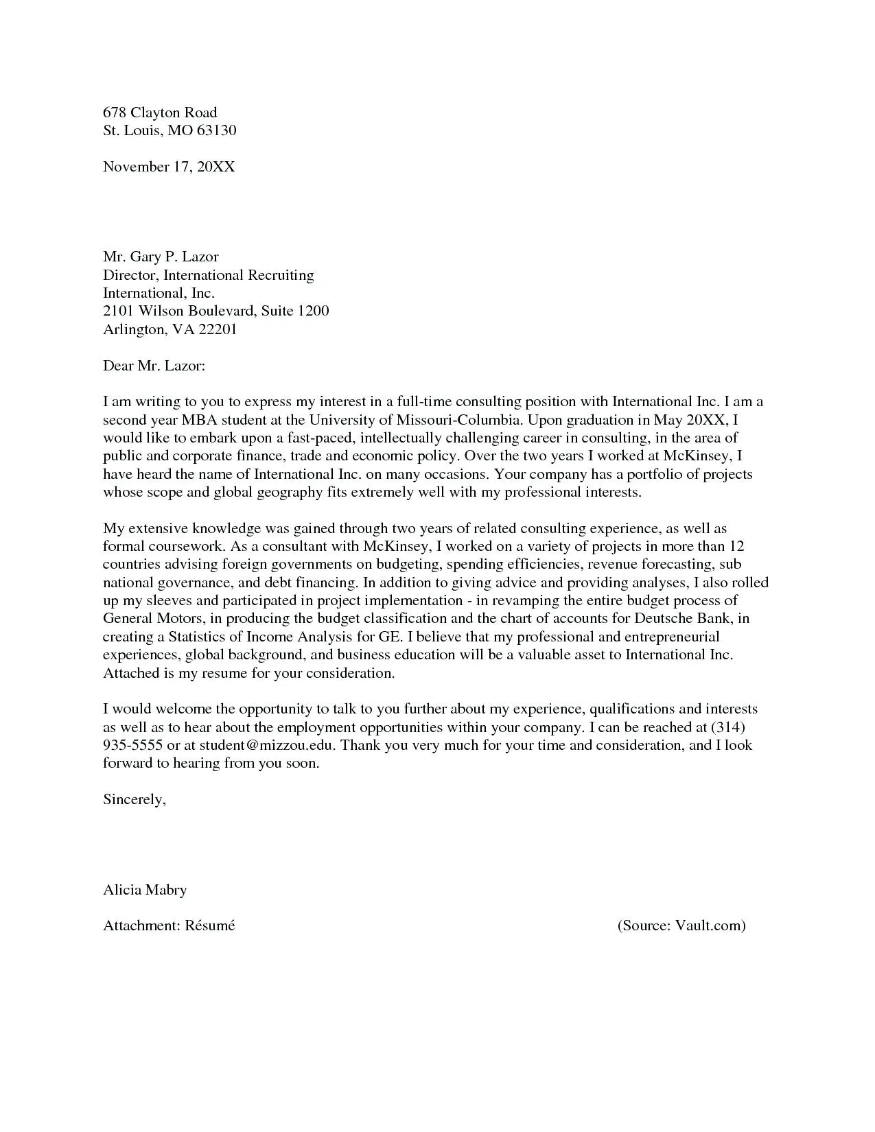 36999 consulting cover letter skills