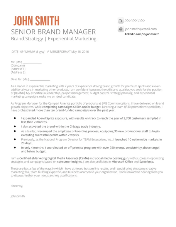 37002 brand manager cover letter closing