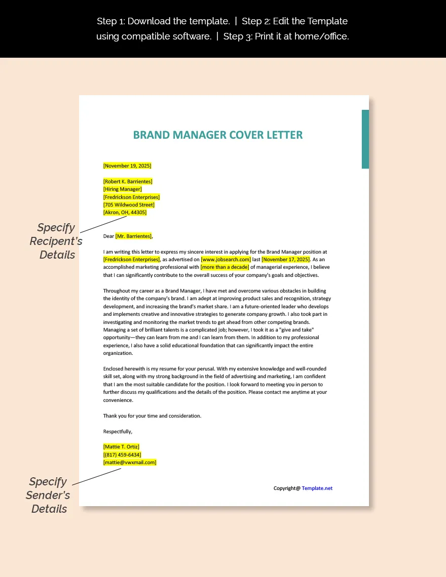 37002 brand manager cover letter skills