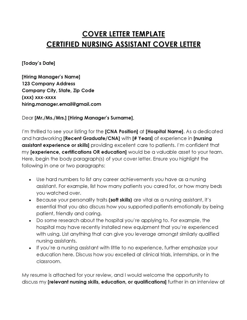 37013 cna cover letter writing
