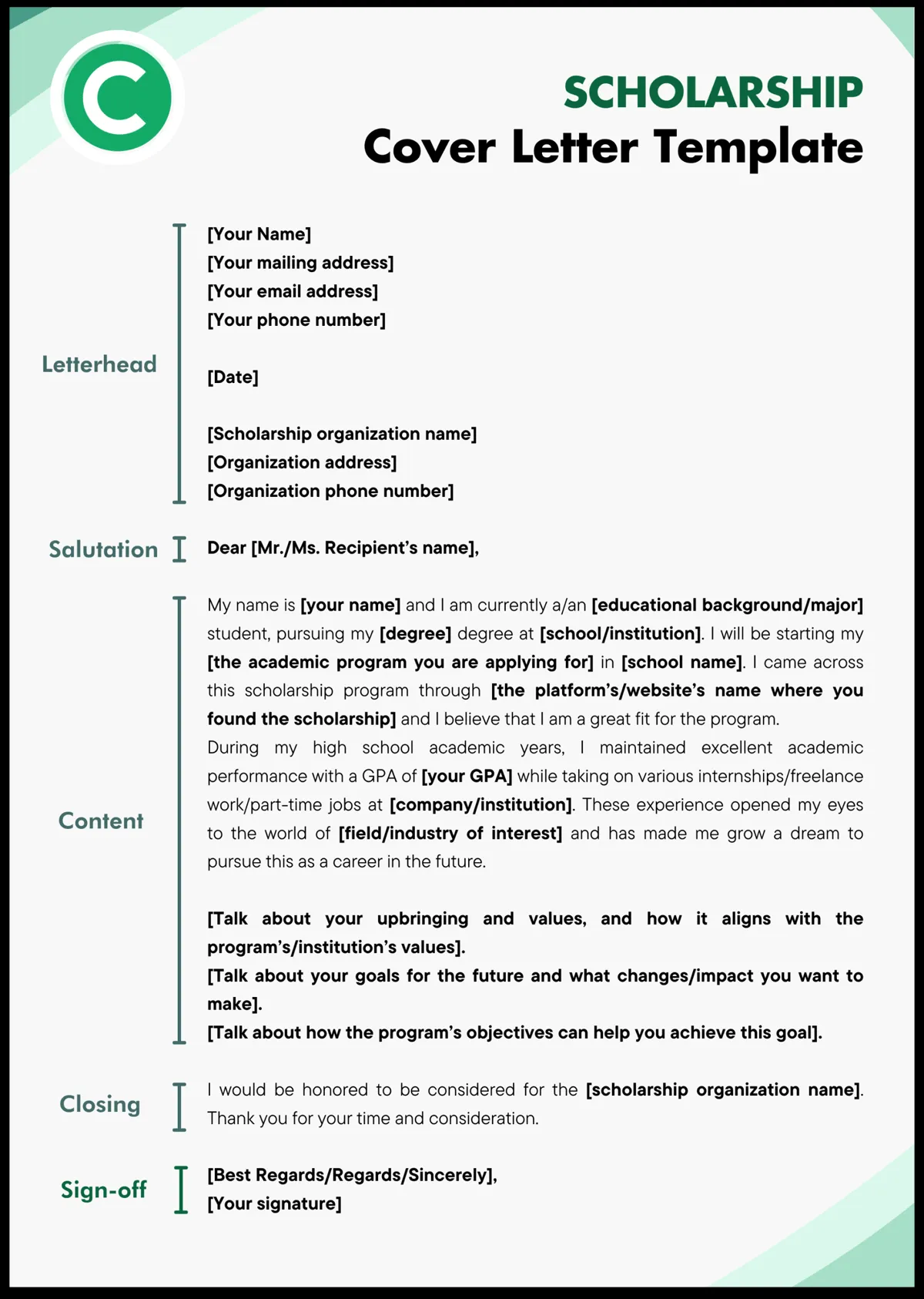 37017 scholarship cover letter goals
