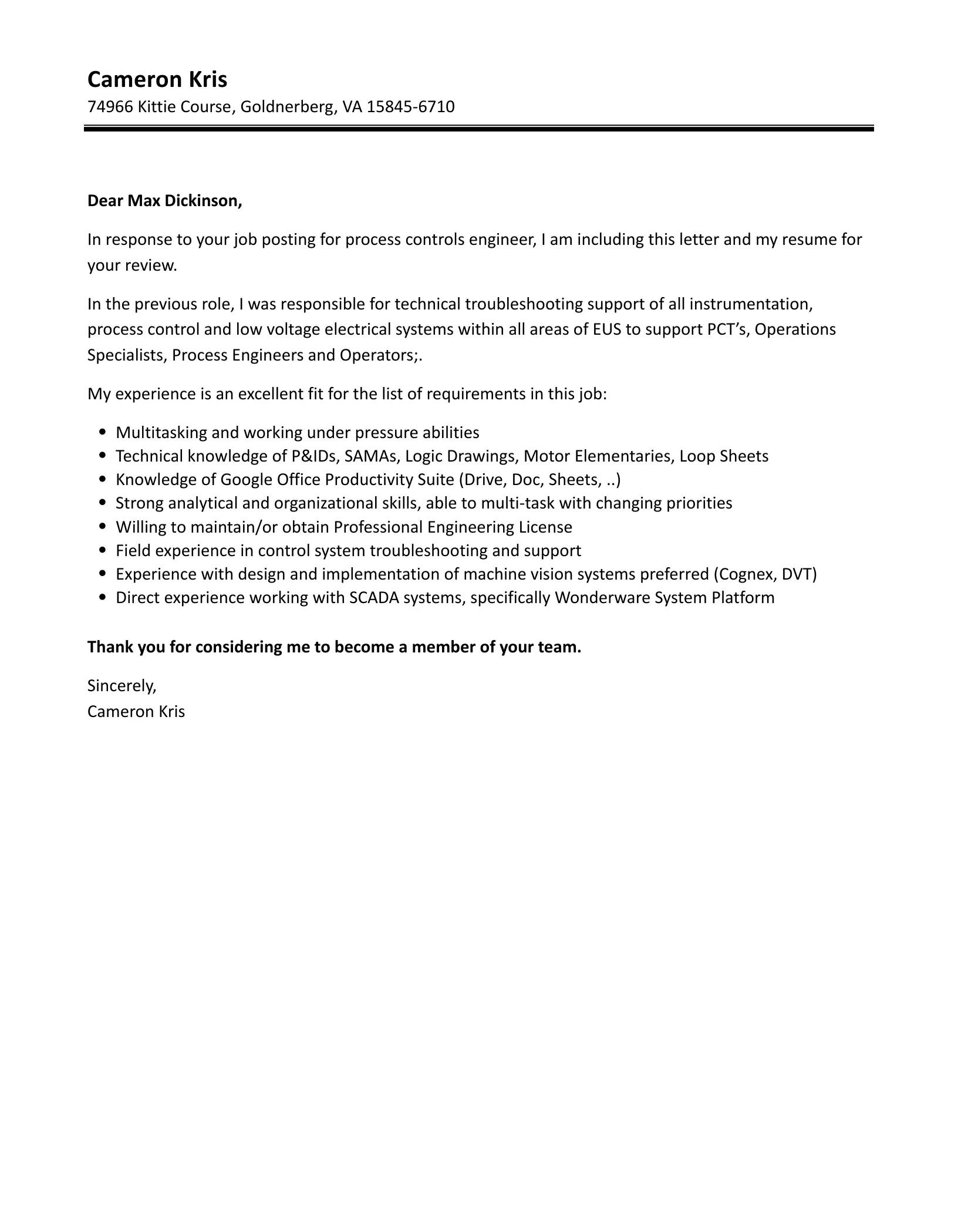 37034 technical skills controls engineer