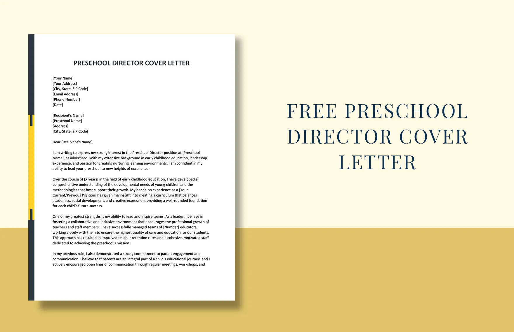 37038 preschool director cover letter