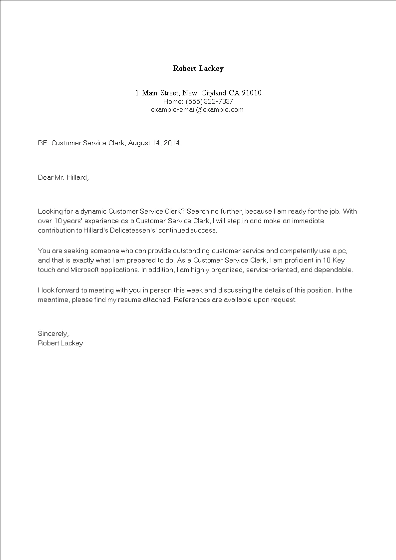 37039 customer service cover letter professional