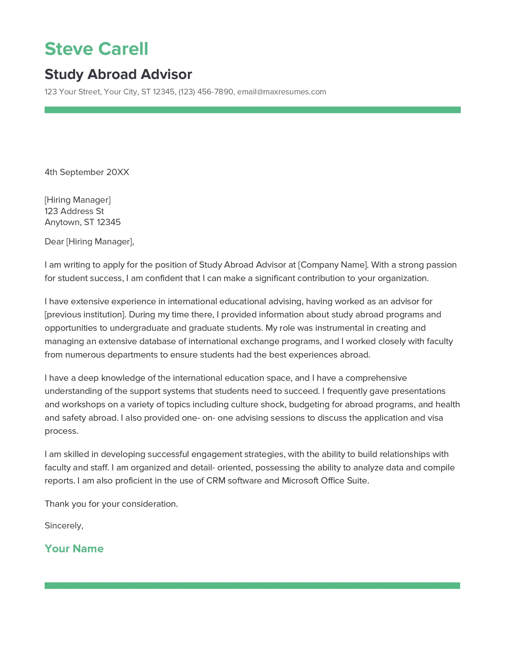 37045 study abroad cover letter components