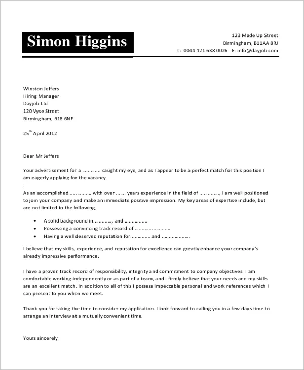 37047 cover letter structure