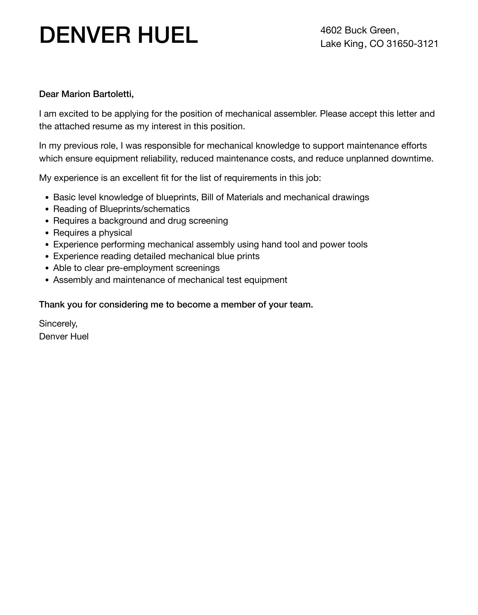 37063 customize cover letter