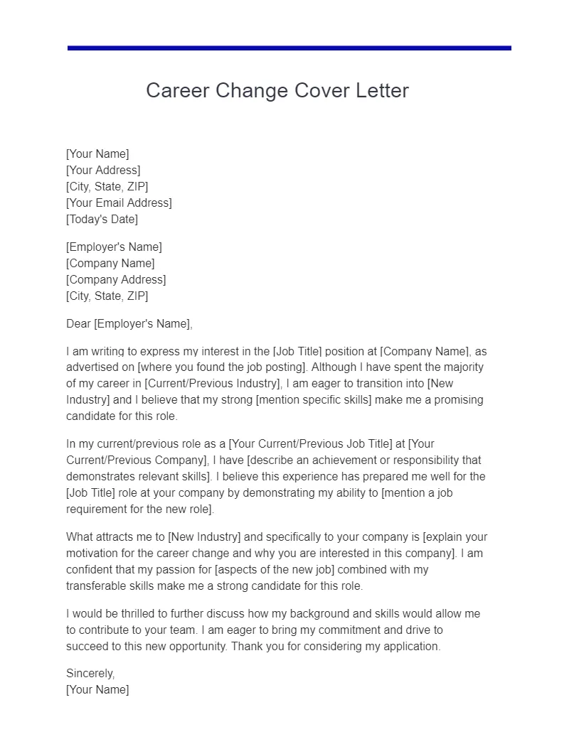 37075 career change cover letter