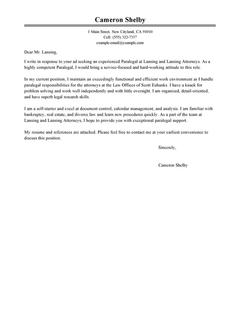 37079 first impression cover letter