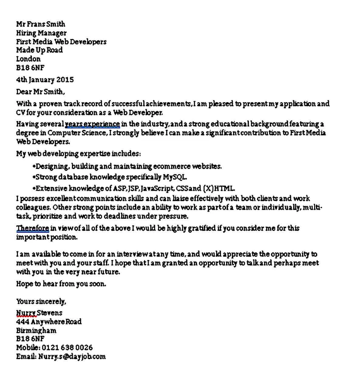 37087 cover letter purpose
