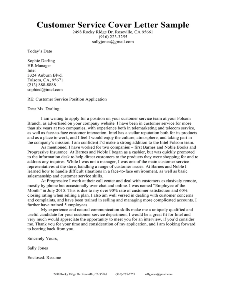 37090 customer service cover letter writing