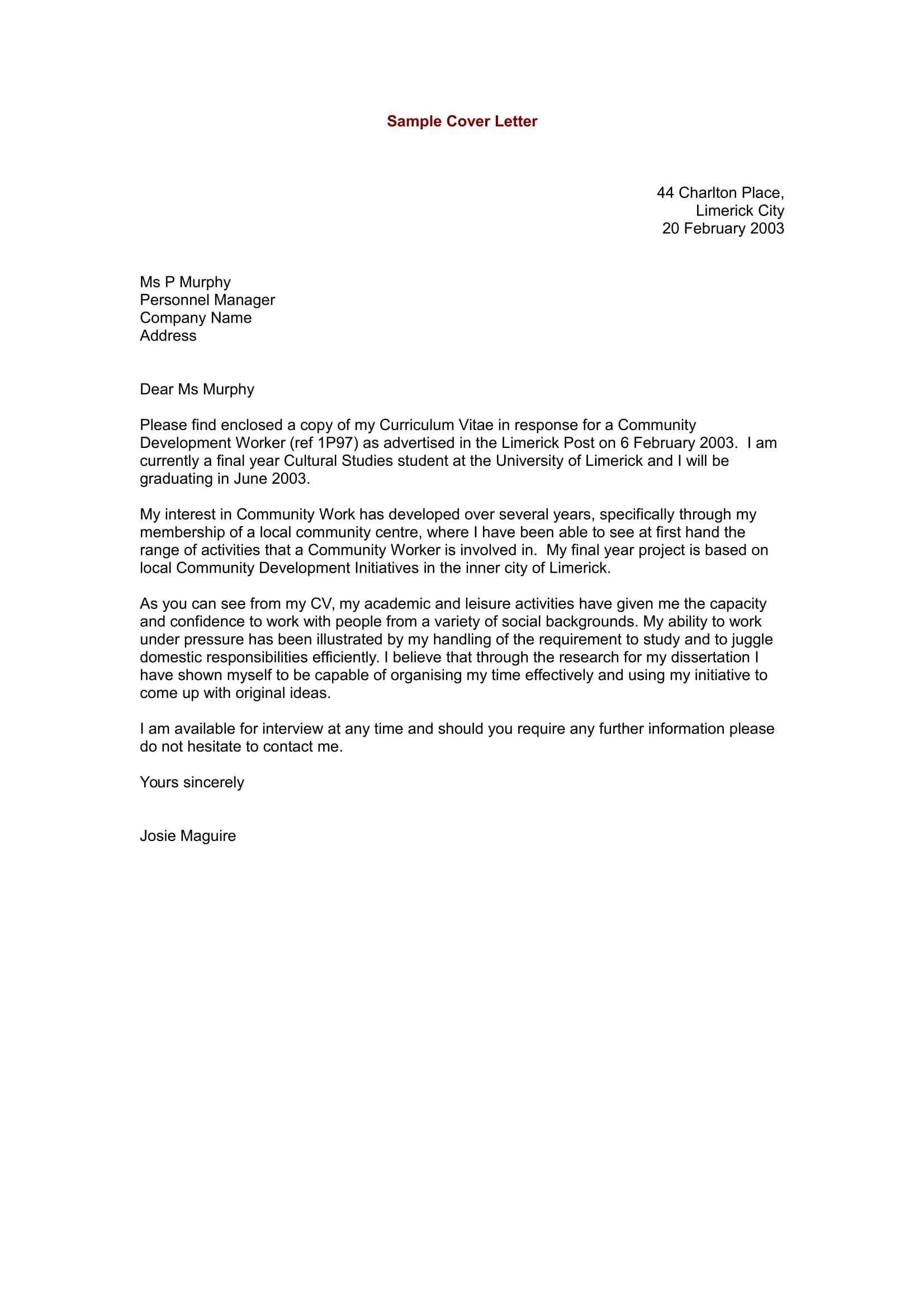 37095 entry level cover letter