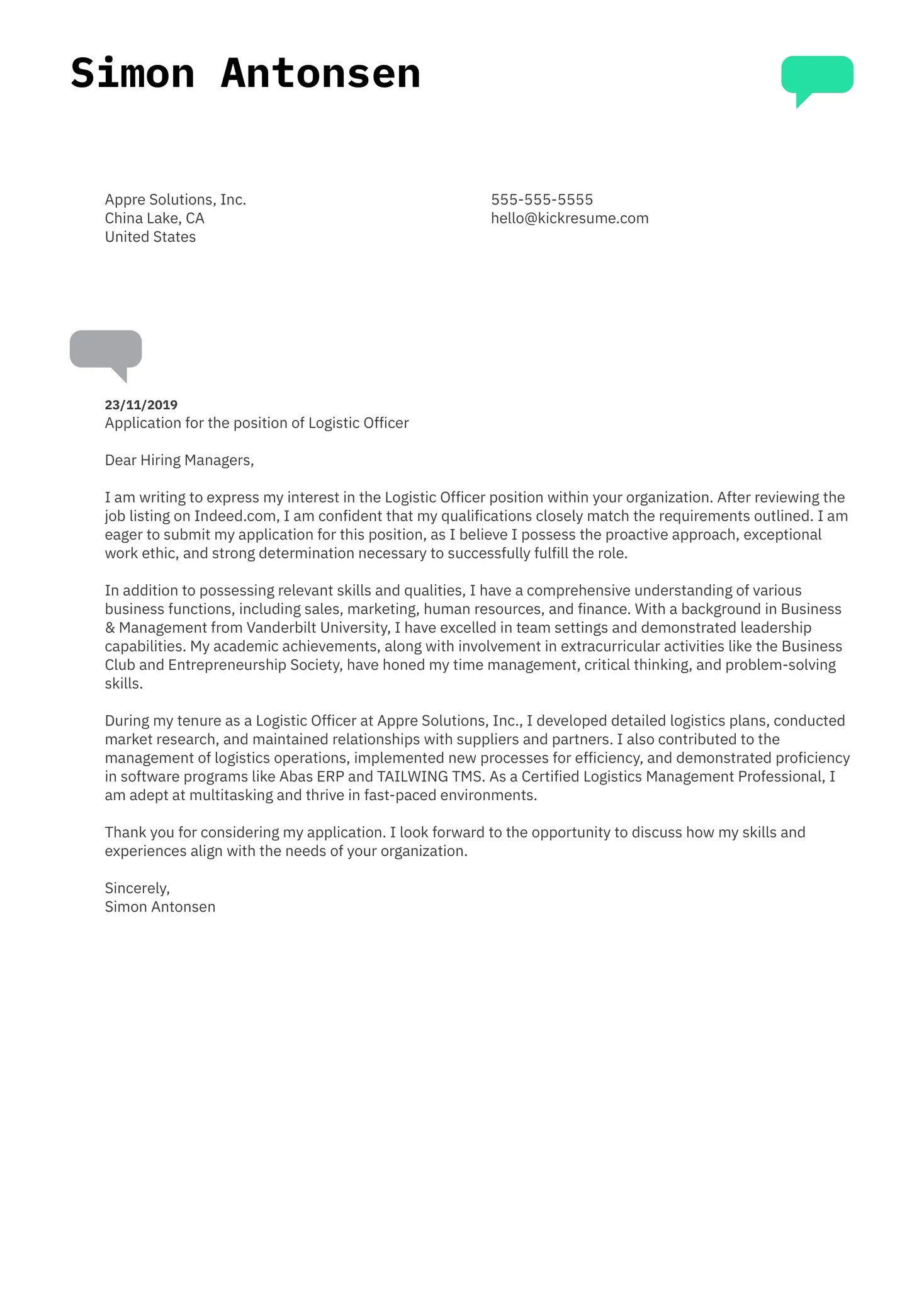 37095 experienced professional cover letter