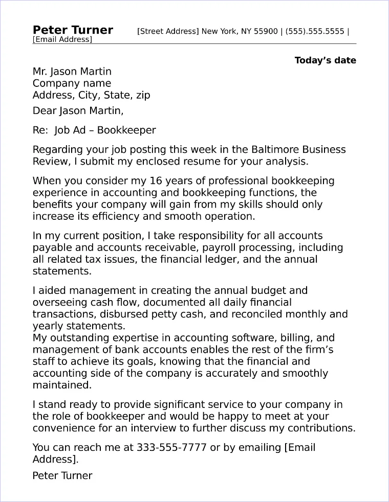 37101 bookkeeper cover letter
