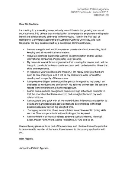 37118 cover letter structure
