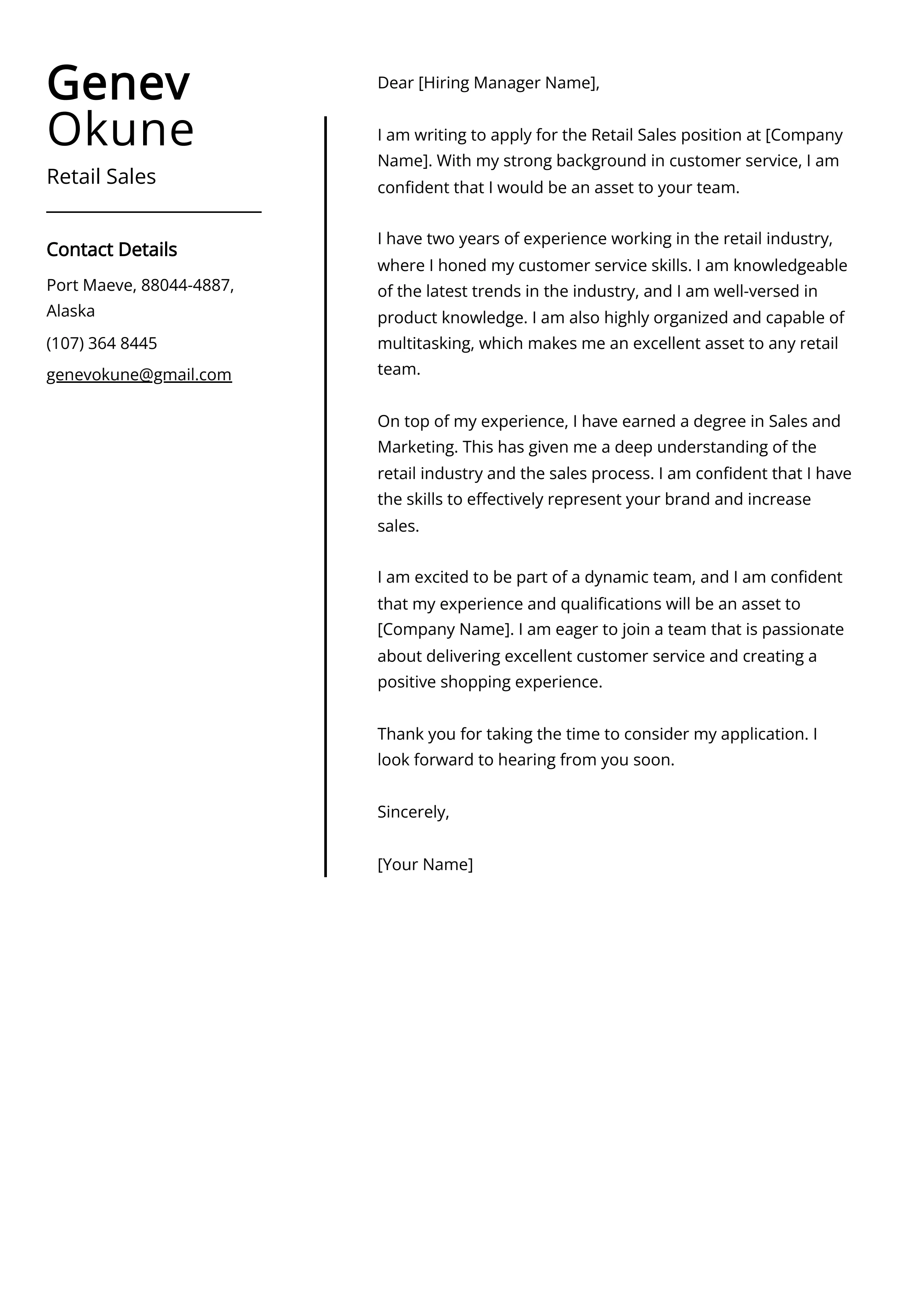 37121 retail sales experience