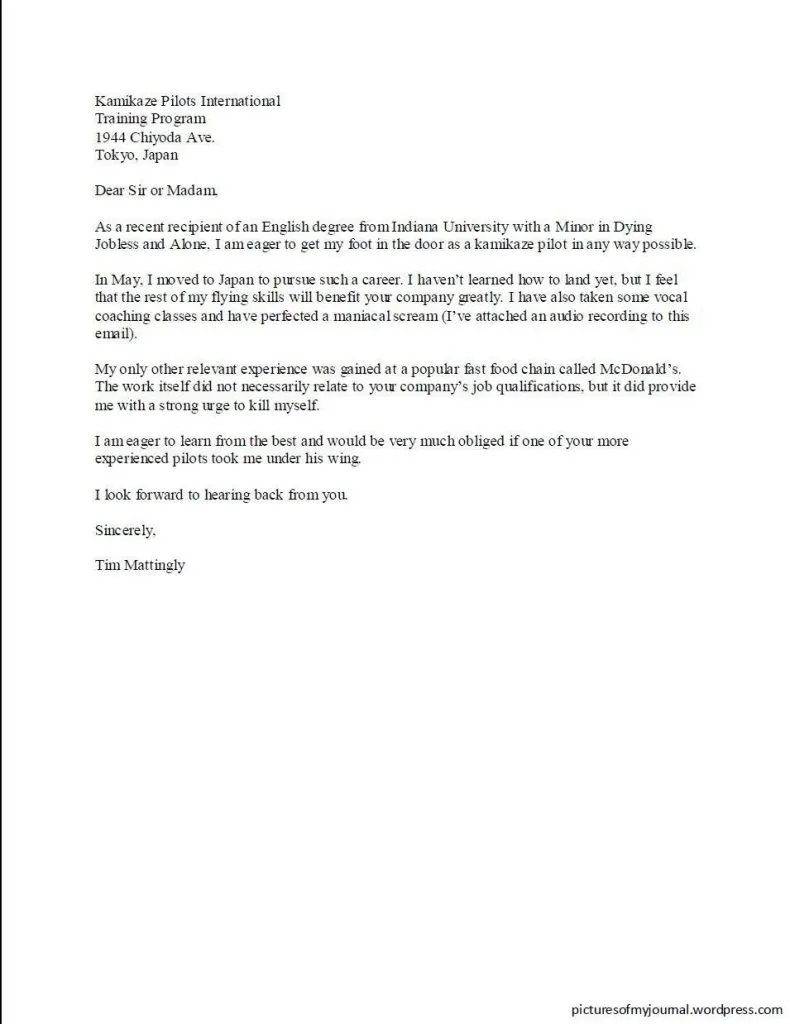 37124 quirky cover letter person writing