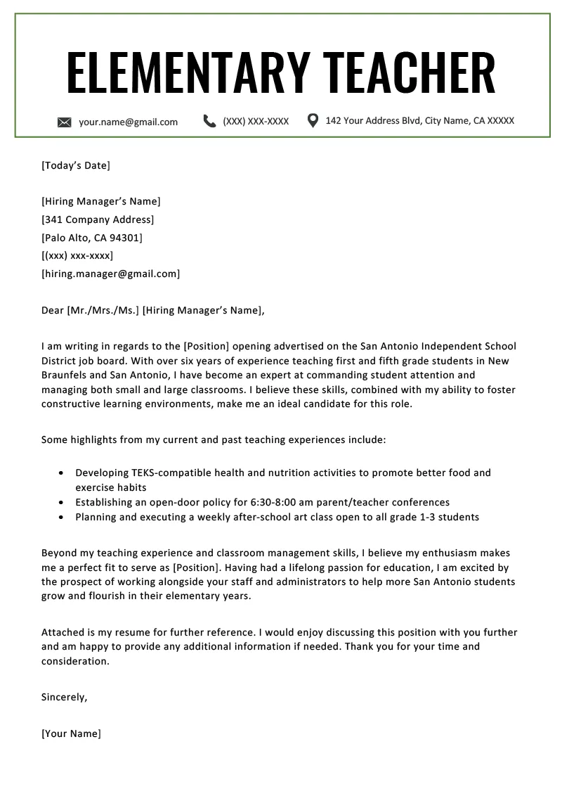 37132 teacher cover letter header