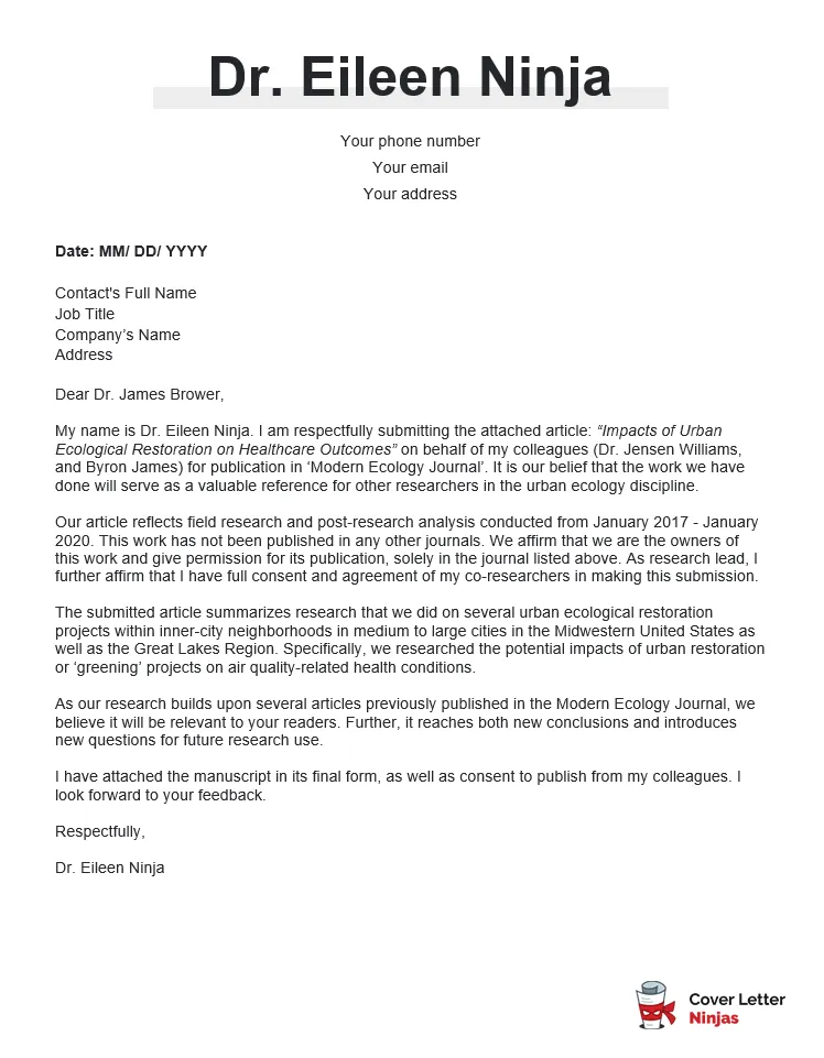 37133 formatting cover letter