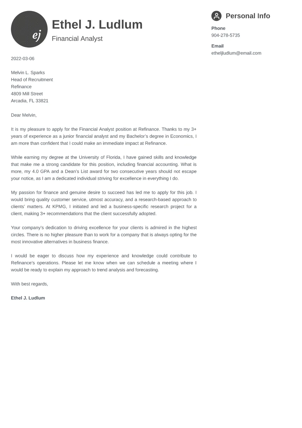 37135 resume and cover letter examples