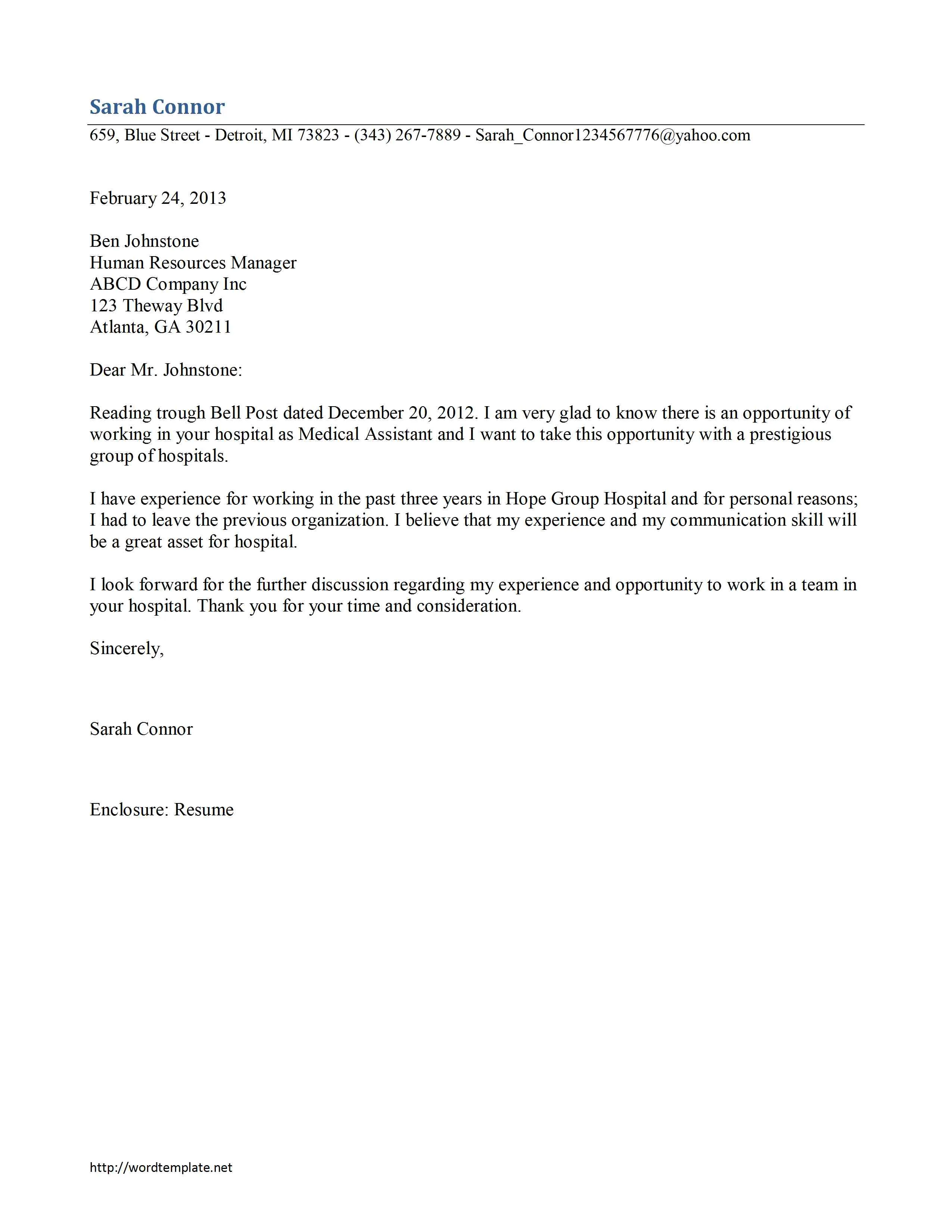 37150 medical cover letter closing