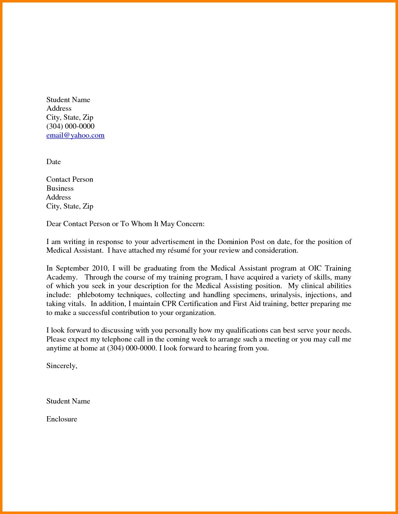 37150 medical cover letter header