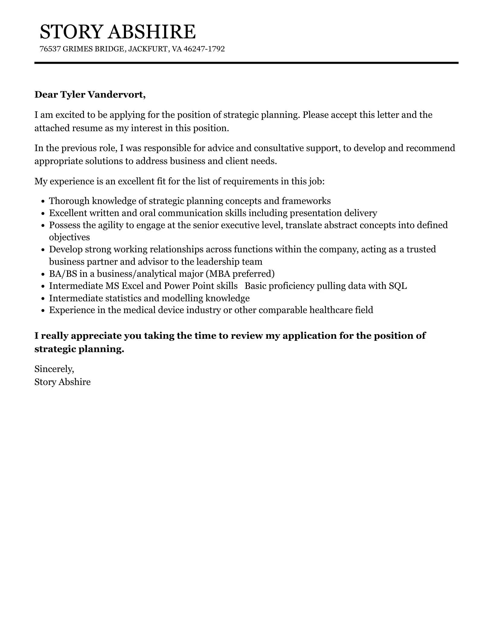 37154 reader needs cover letter