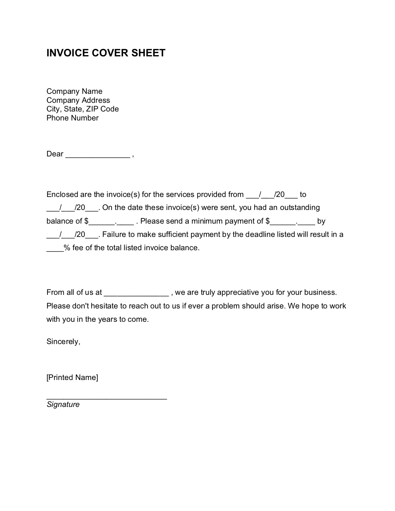 37164 invoice cover letter example