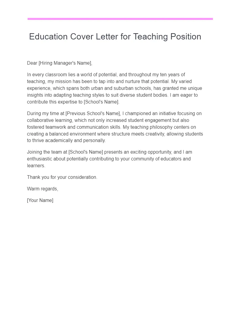37181 education cover letter qualifications