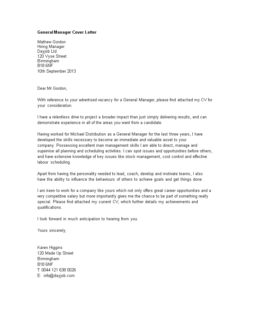 43921 cover letter general manager overview