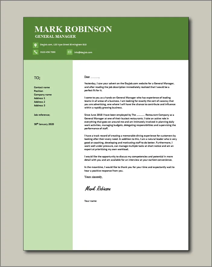 43921 cover letter skills