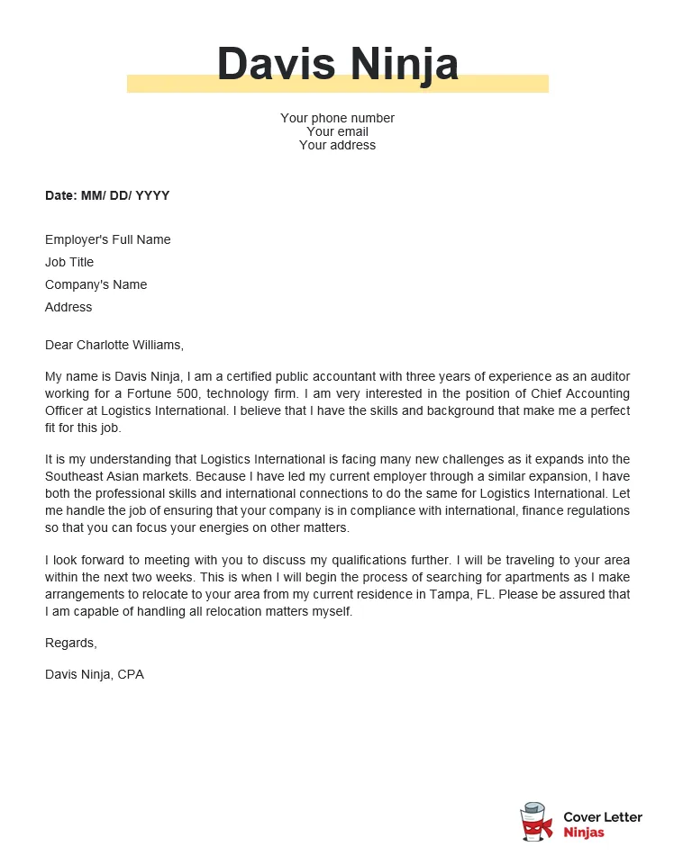 43922 cover letter formatting