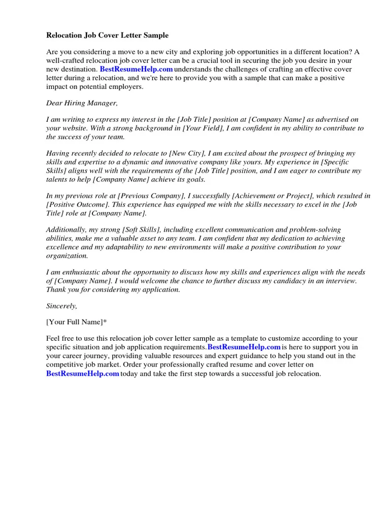 43922 relocation cover letter tips