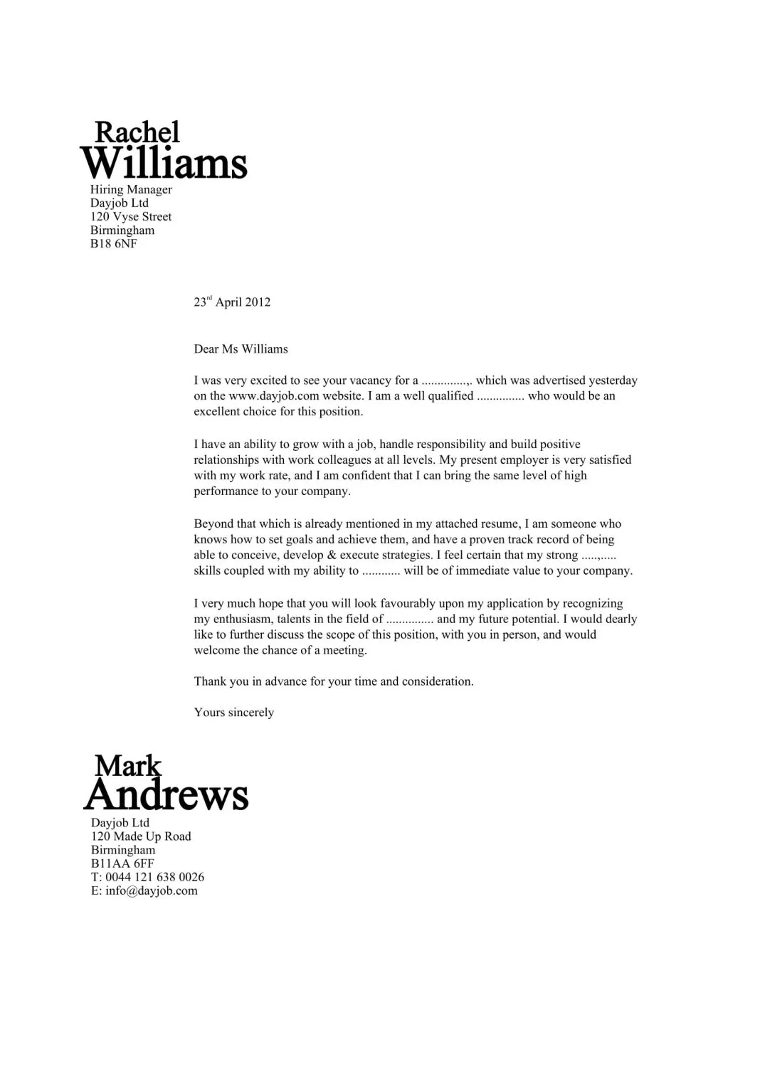 43924 cover letter templates