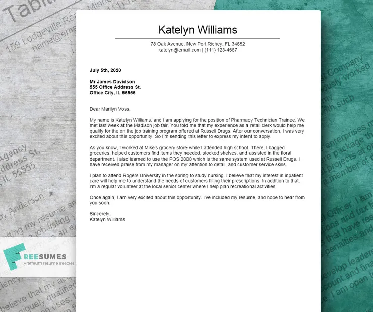 43933 cover letter entry level 6