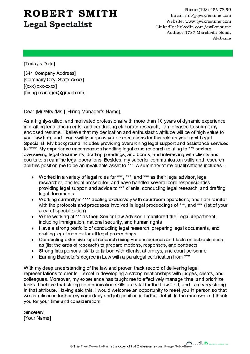 43955 legal cover letter writing