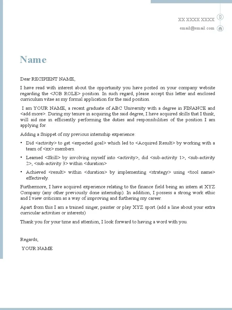 43964 finance cover letter writing