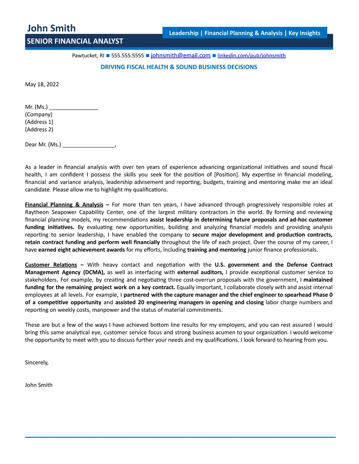 43971 experienced professional cover letter