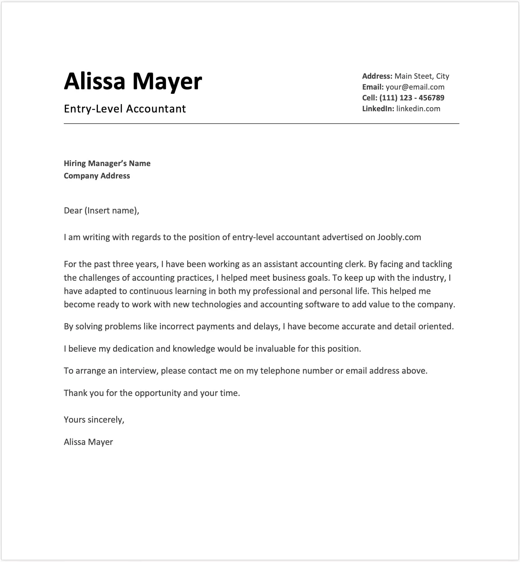 43974 cover letter education